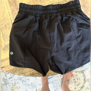 Black lululemon running shorts size 4